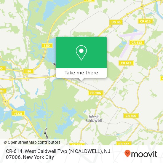 Mapa de CR-614, West Caldwell Twp (N CALDWELL), NJ 07006