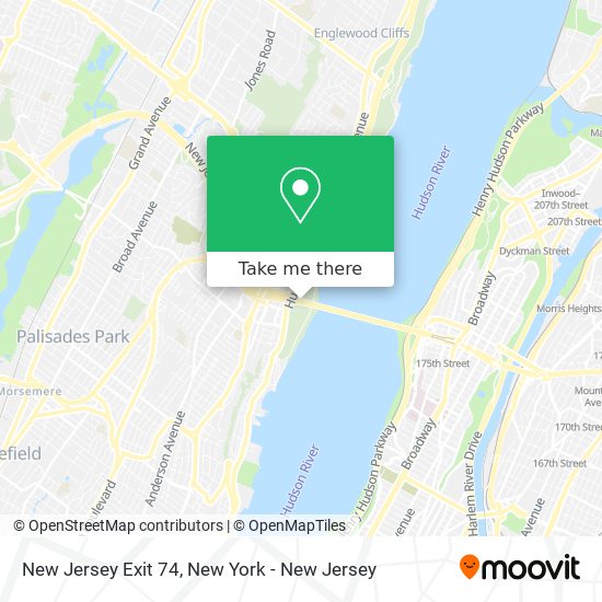 Mapa de New Jersey Exit 74