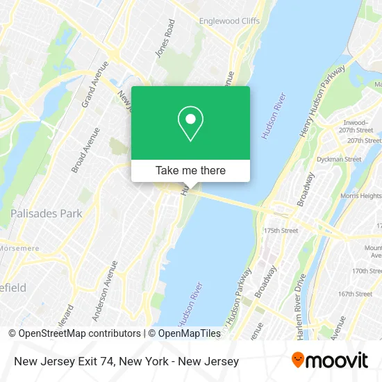 New Jersey Exit 74 map