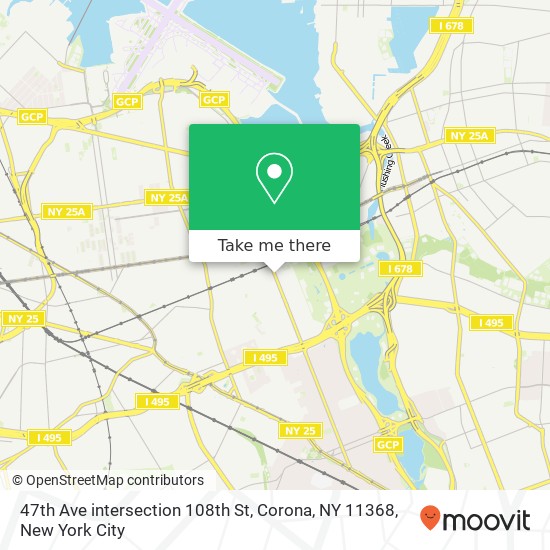 47th Ave intersection 108th St, Corona, NY 11368 map
