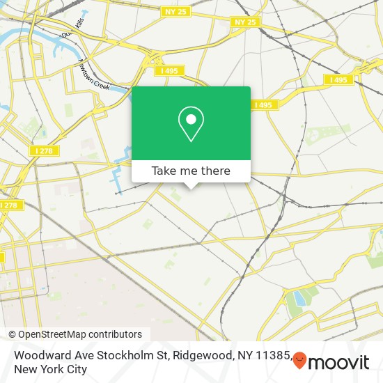 Mapa de Woodward Ave Stockholm St, Ridgewood, NY 11385