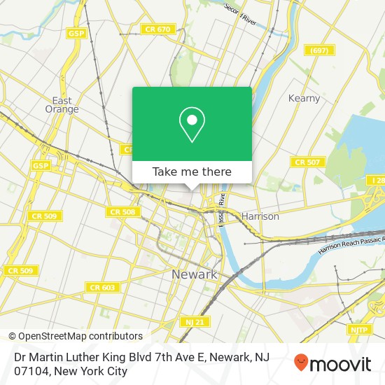Dr Martin Luther King Blvd 7th Ave E, Newark, NJ 07104 map