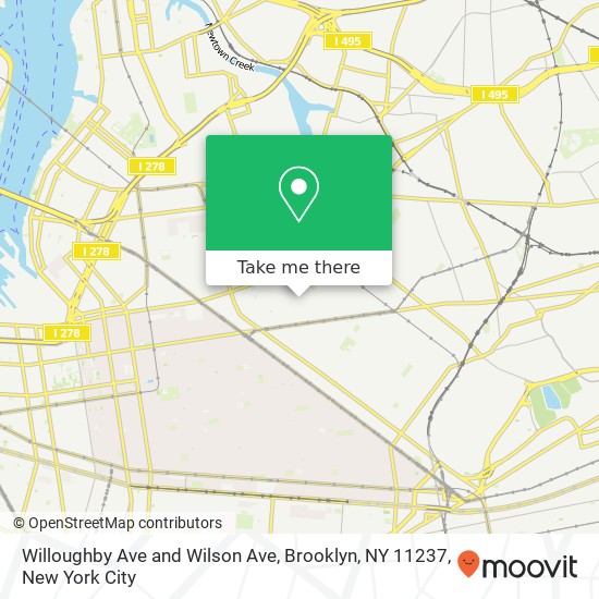 Willoughby Ave and Wilson Ave, Brooklyn, NY 11237 map