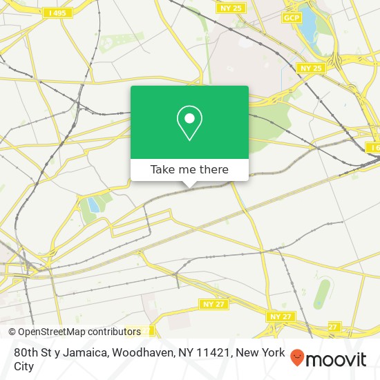 Mapa de 80th St y Jamaica, Woodhaven, NY 11421