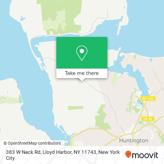 Mapa de 383 W Neck Rd, Lloyd Harbor, NY 11743