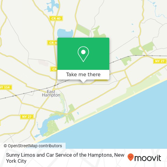 Mapa de Sunny Limos and Car Service of the Hamptons
