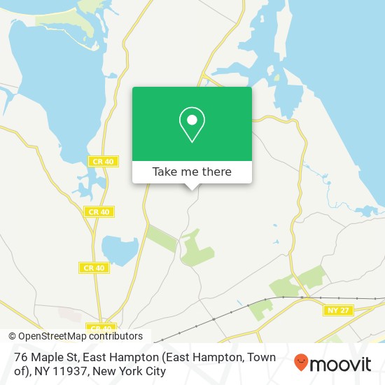 Mapa de 76 Maple St, East Hampton (East Hampton, Town of), NY 11937