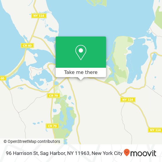 Mapa de 96 Harrison St, Sag Harbor, NY 11963