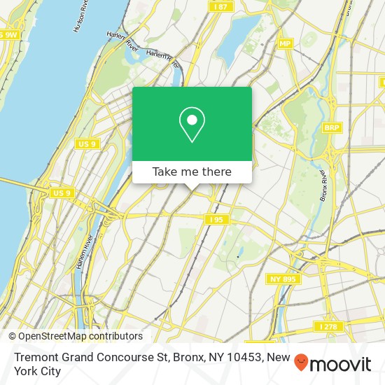 Mapa de Tremont Grand Concourse St, Bronx, NY 10453