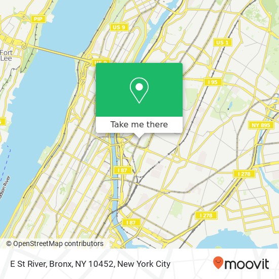Mapa de E St River, Bronx, NY 10452