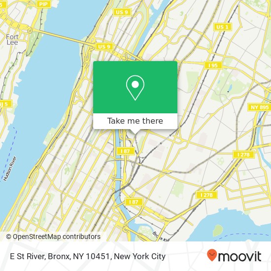 Mapa de E St River, Bronx, NY 10451