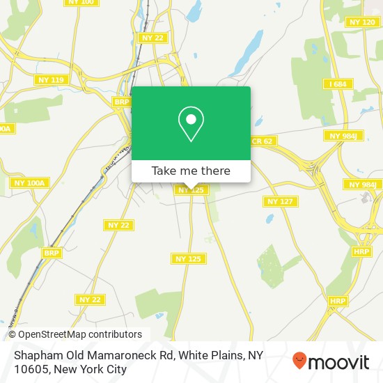 Mapa de Shapham Old Mamaroneck Rd, White Plains, NY 10605