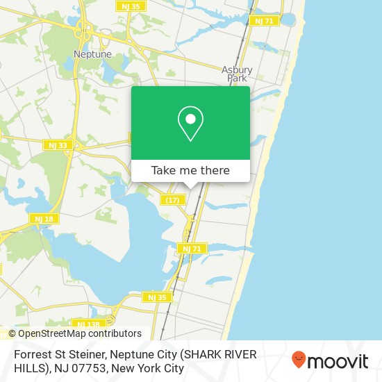 Forrest St Steiner, Neptune City (SHARK RIVER HILLS), NJ 07753 map
