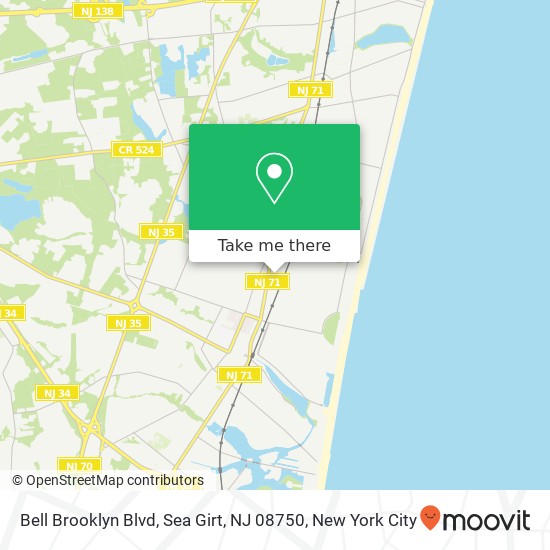 Mapa de Bell Brooklyn Blvd, Sea Girt, NJ 08750