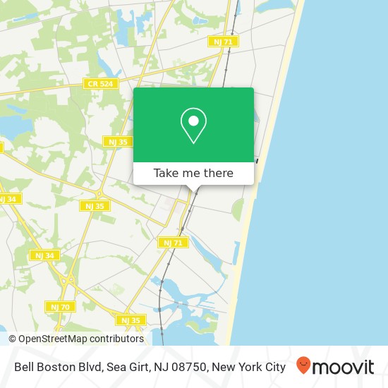 Mapa de Bell Boston Blvd, Sea Girt, NJ 08750