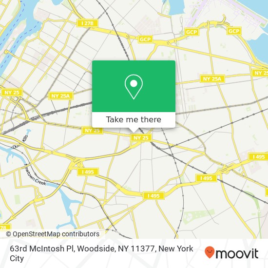 Mapa de 63rd McIntosh Pl, Woodside, NY 11377
