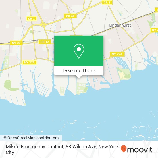 Mapa de Mike's Emergency Contact, 58 Wilson Ave