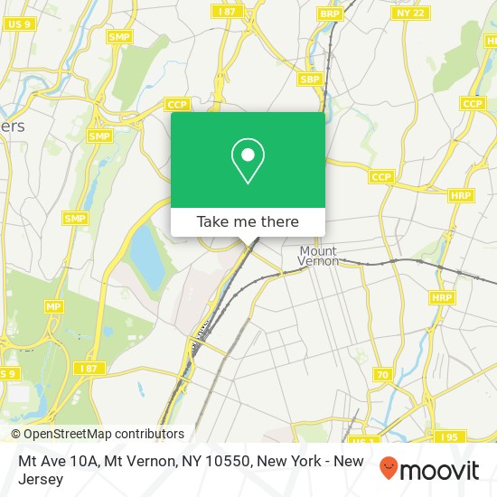 Mapa de Mt Ave 10A, Mt Vernon, NY 10550
