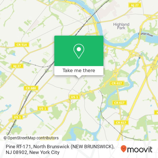 Pine RT-171, North Brunswick (NEW BRUNSWICK), NJ 08902 map