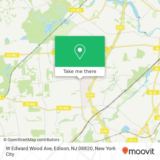 Mapa de W Edward Wood Ave, Edison, NJ 08820