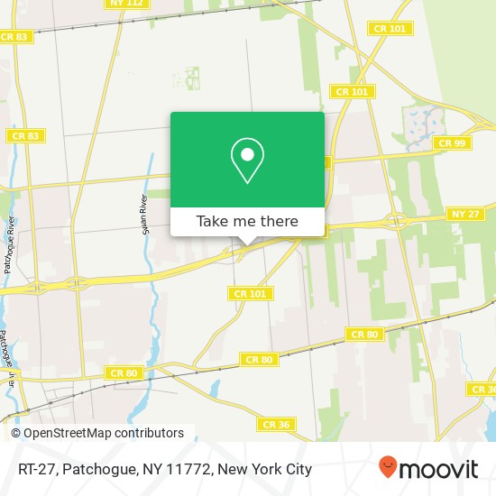 Mapa de RT-27, Patchogue, NY 11772