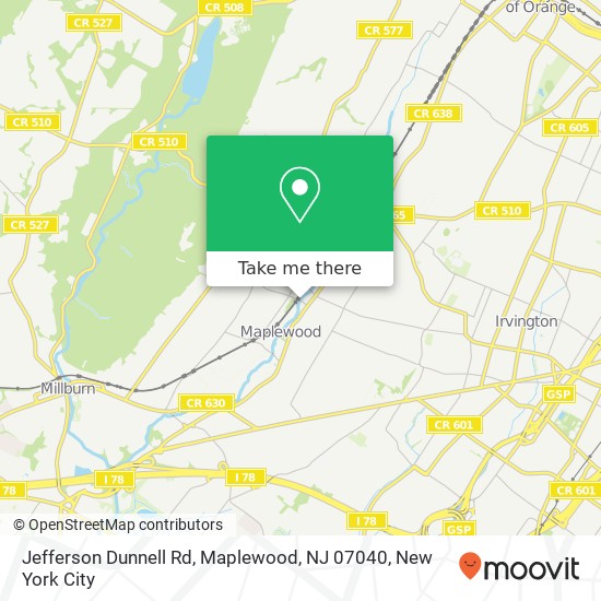 Jefferson Dunnell Rd, Maplewood, NJ 07040 map