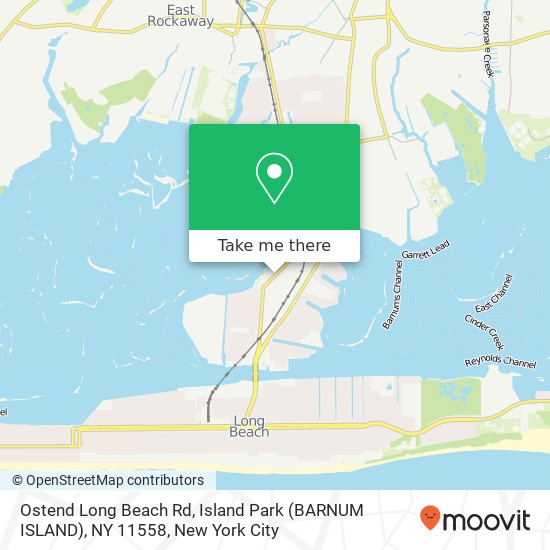 Mapa de Ostend Long Beach Rd, Island Park (BARNUM ISLAND), NY 11558