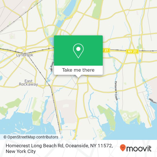 Mapa de Homecrest Long Beach Rd, Oceanside, NY 11572