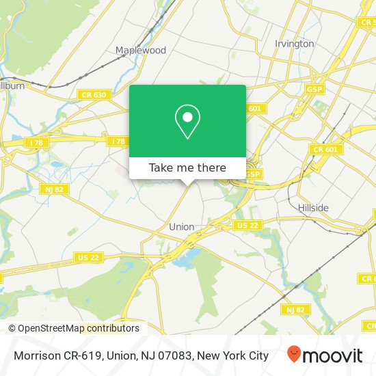 Mapa de Morrison CR-619, Union, NJ 07083