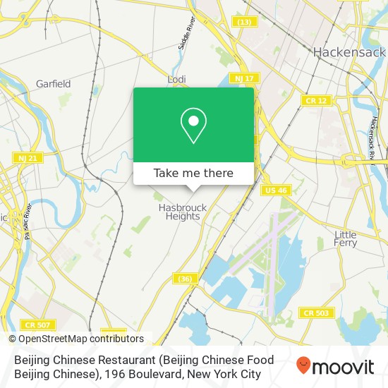 Mapa de Beijing Chinese Restaurant (Beijing Chinese Food Beijing Chinese), 196 Boulevard