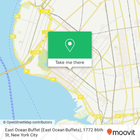 East Ocean Buffet (East Ocean Buffets), 1772 86th St map