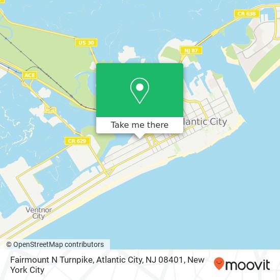 Mapa de Fairmount N Turnpike, Atlantic City, NJ 08401