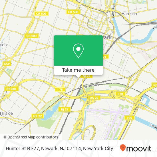 Hunter St RT-27, Newark, NJ 07114 map