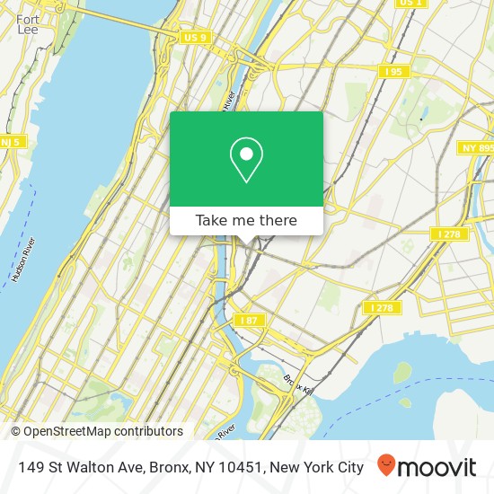 Mapa de 149 St Walton Ave, Bronx, NY 10451