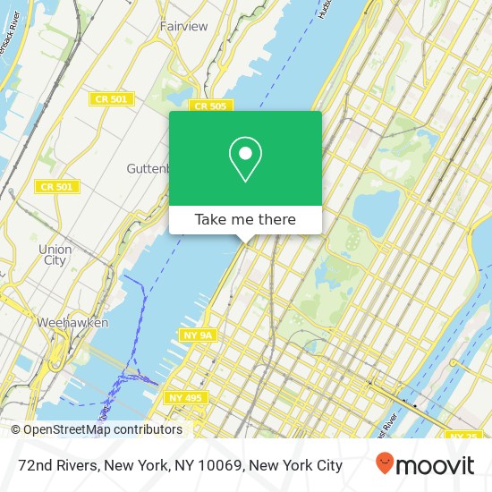 Mapa de 72nd Rivers, New York, NY 10069