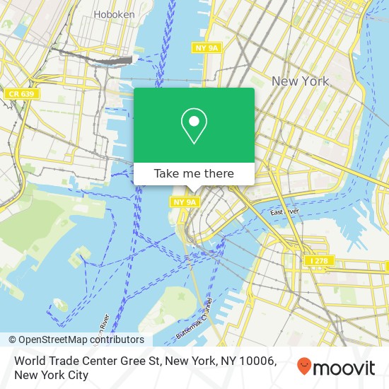 Mapa de World Trade Center Gree St, New York, NY 10006