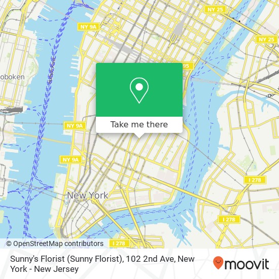 Mapa de Sunny's Florist (Sunny Florist), 102 2nd Ave