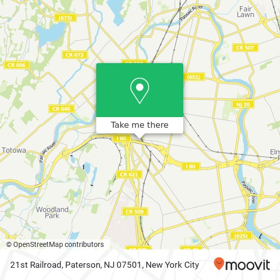 Mapa de 21st Railroad, Paterson, NJ 07501