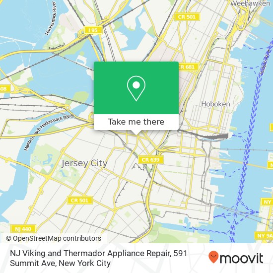 NJ Viking and Thermador Appliance Repair, 591 Summit Ave map