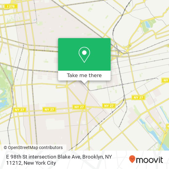 Mapa de E 98th St intersection Blake Ave, Brooklyn, NY 11212