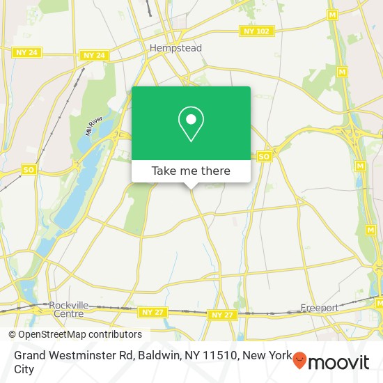 Mapa de Grand Westminster Rd, Baldwin, NY 11510