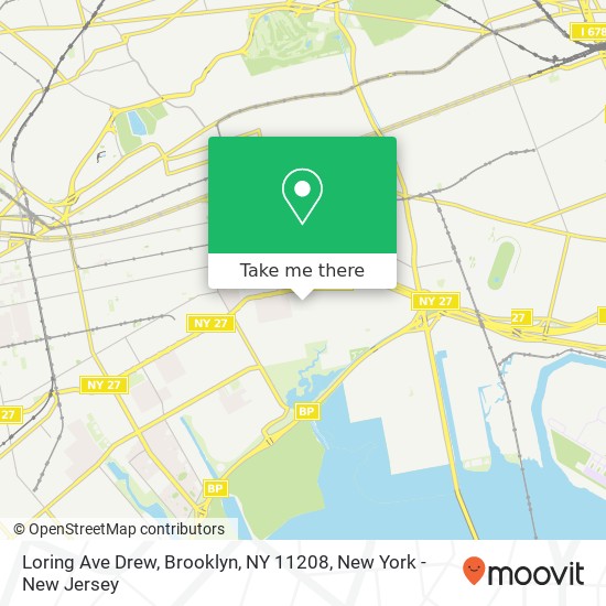 Mapa de Loring Ave Drew, Brooklyn, NY 11208