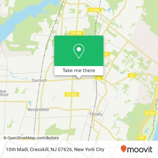 Mapa de 10th Madi, Cresskill, NJ 07626