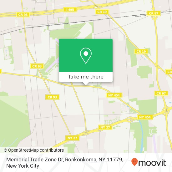 Mapa de Memorial Trade Zone Dr, Ronkonkoma, NY 11779