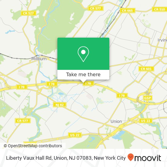Mapa de Liberty Vaux Hall Rd, Union, NJ 07083