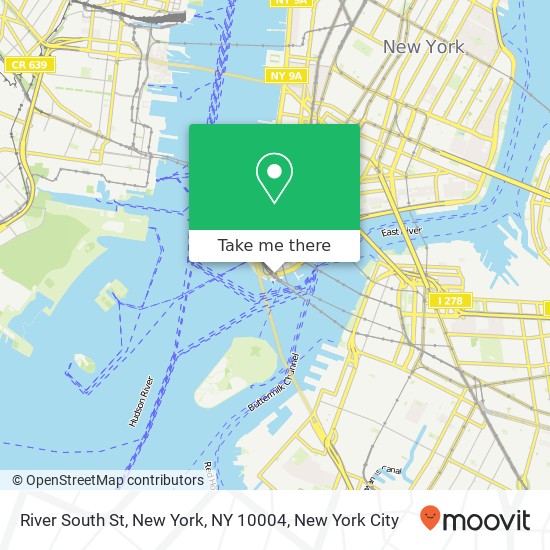 Mapa de River South St, New York, NY 10004