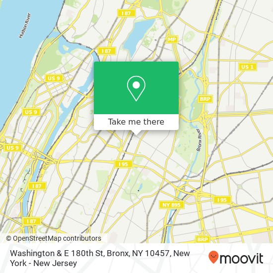Washington & E 180th St, Bronx, NY 10457 map