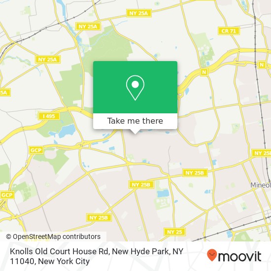Mapa de Knolls Old Court House Rd, New Hyde Park, NY 11040
