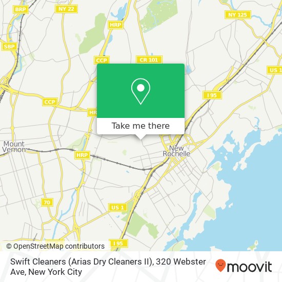 Mapa de Swift Cleaners (Arias Dry Cleaners II), 320 Webster Ave