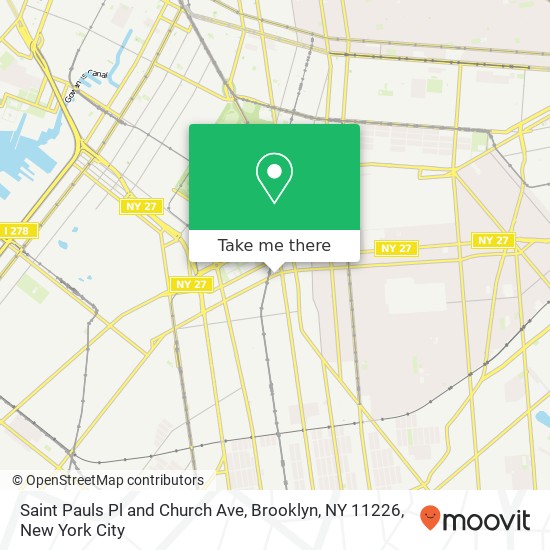 Saint Pauls Pl and Church Ave, Brooklyn, NY 11226 map